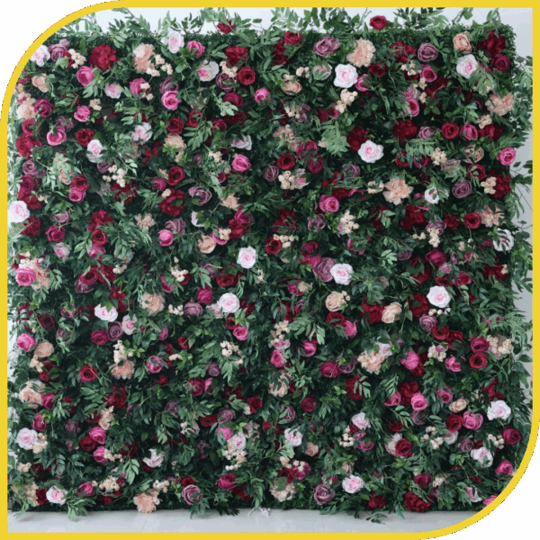 Mur floral et végétal mixte