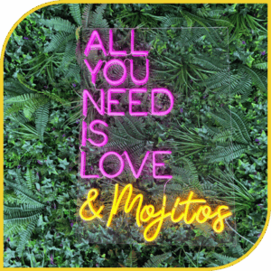 Néon "All you need is Love & Mojitos"