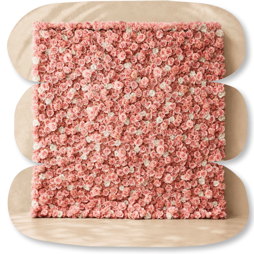 Mur floral rose pâle