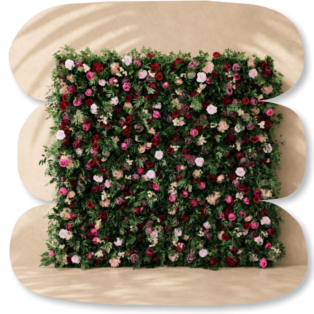 Mur floral et végétal mixte