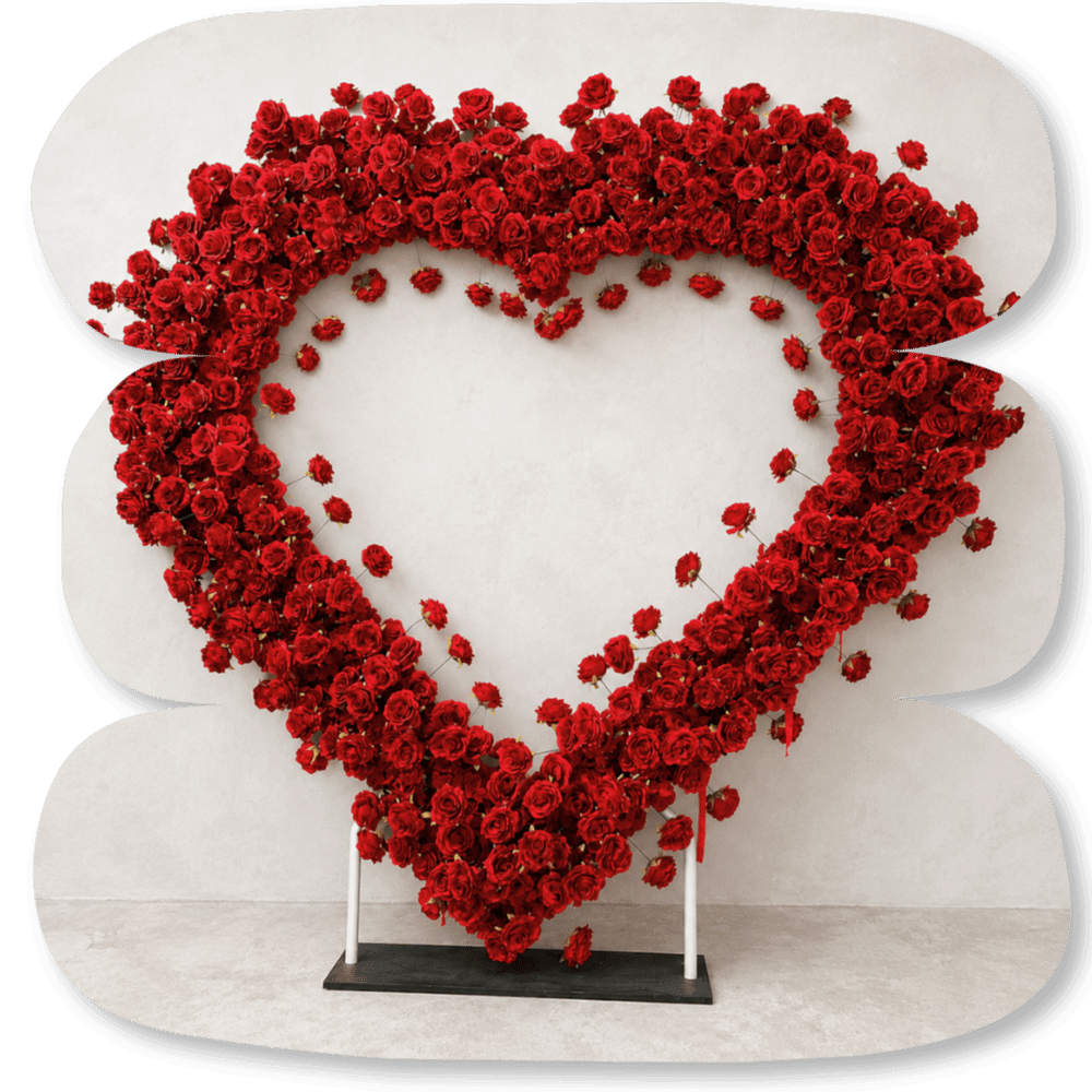 Cœur Floral Rouge Géant