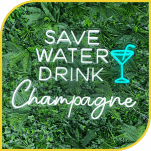 Néon "Save Water Drink Champagne"