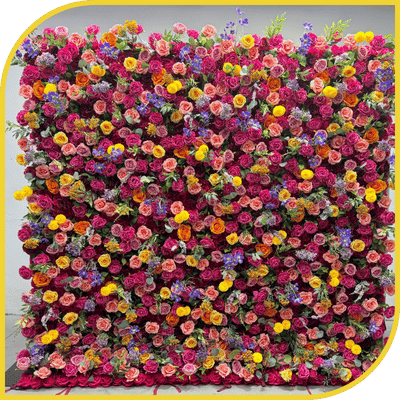 Mur mixte florale