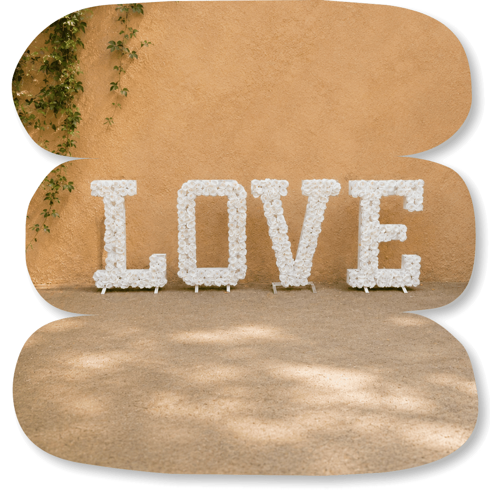 Forfait LOVE Géant Floral Lumineux