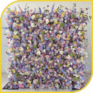 Mur de fleurs pastel multicolore