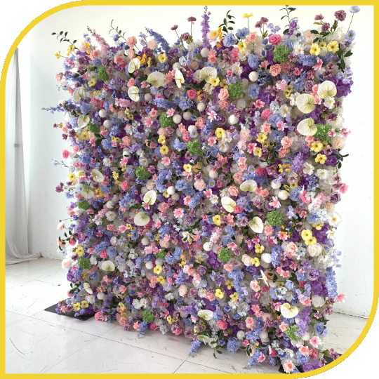 Mur de fleurs pastel multicolore – Image 2
