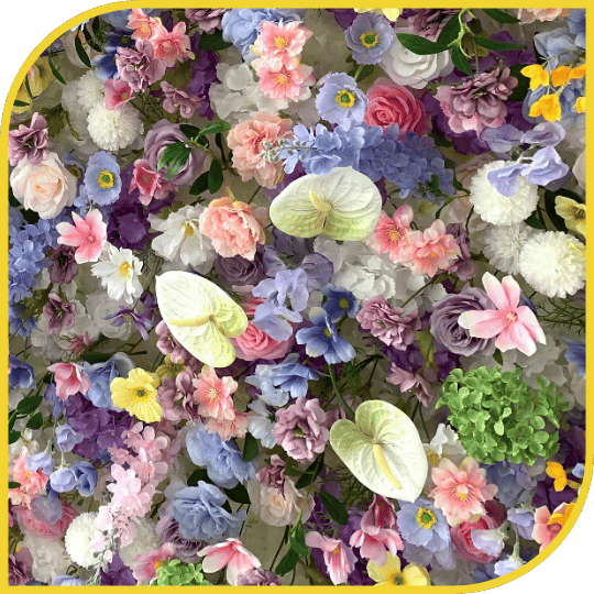 Mur de fleurs pastel multicolore – Image 3