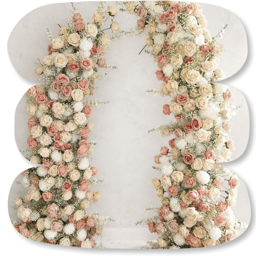 Arches Florales Roses & Blanches Duo