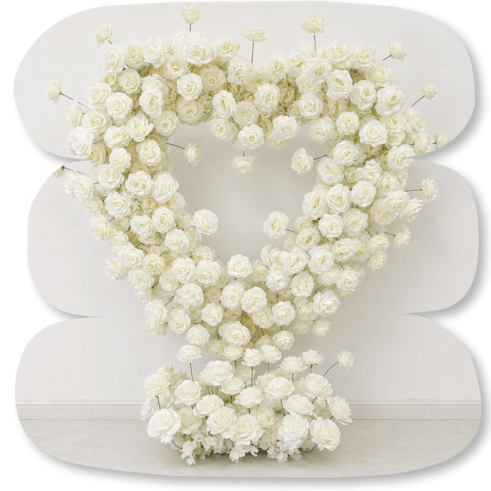 Coeur de Roses Blanches 100cm