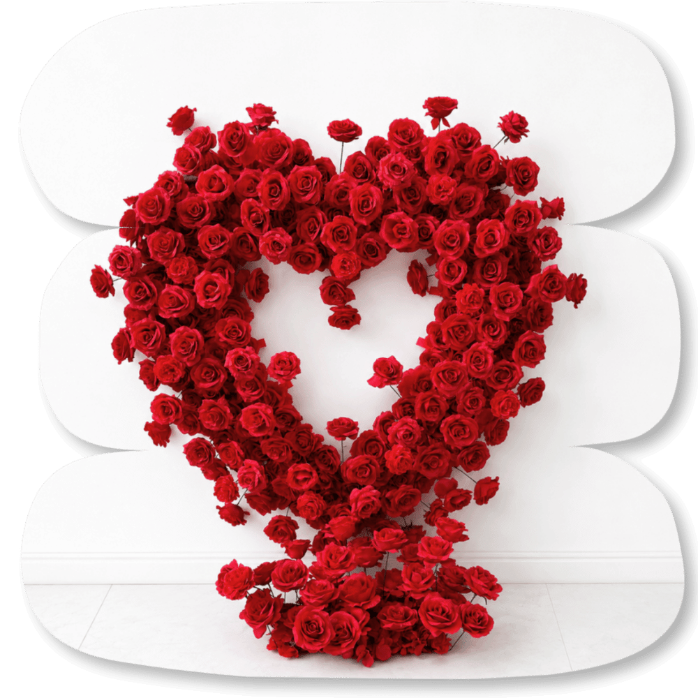 Coeur de Roses Rouges 100cm