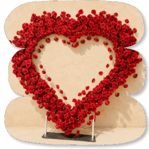 Cœur Floral Rouge Géant