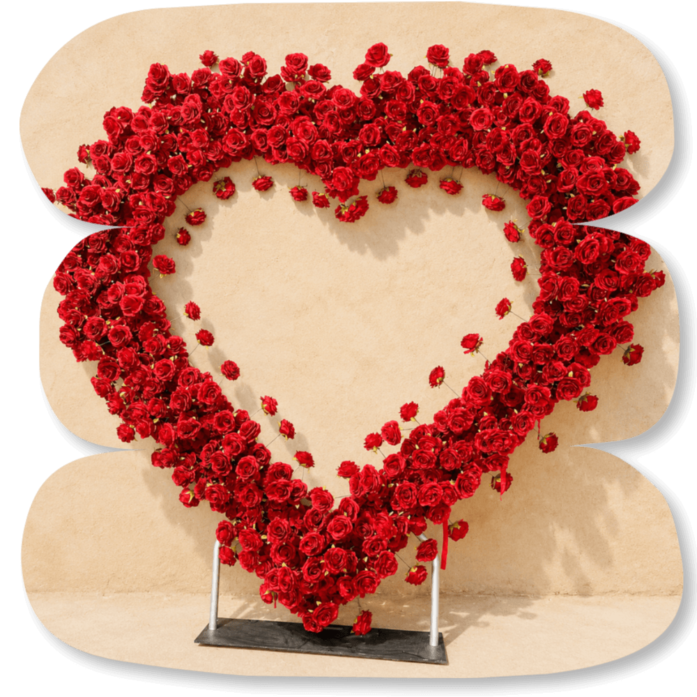 Cœur Floral Rouge Géant