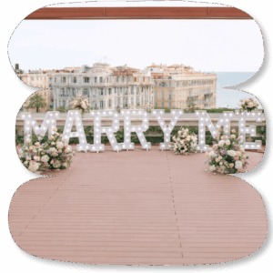 Forfait Lettres Géantes Lumineuses "MARRY ME"