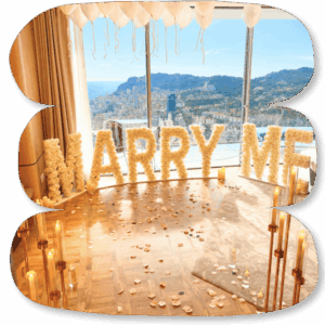 Lettres Florales Géantes "MARRY ME" 80cm