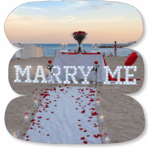 Forfait Lettres Lumineuses « MARRY ME » 45cm