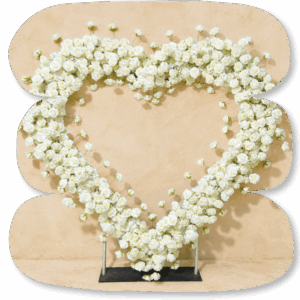 Cœur Floral Blanc Géant