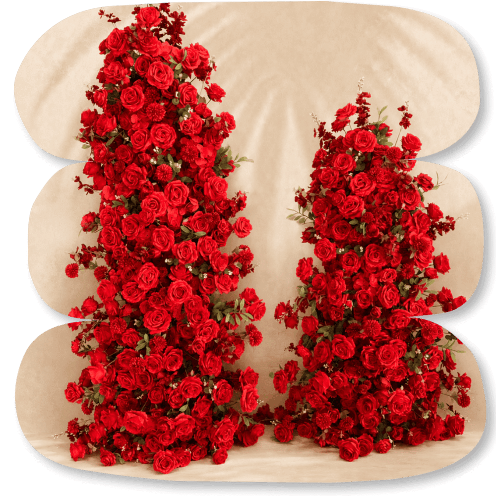 Colonnes Florales Rouges Duo